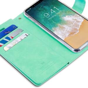 iPhone 14 Pro Mercury Bluemoon Diary Case Mint - Image 4