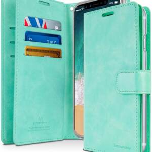 iPhone 14 Pro Mercury Bluemoon Diary Case Mint - Image 5