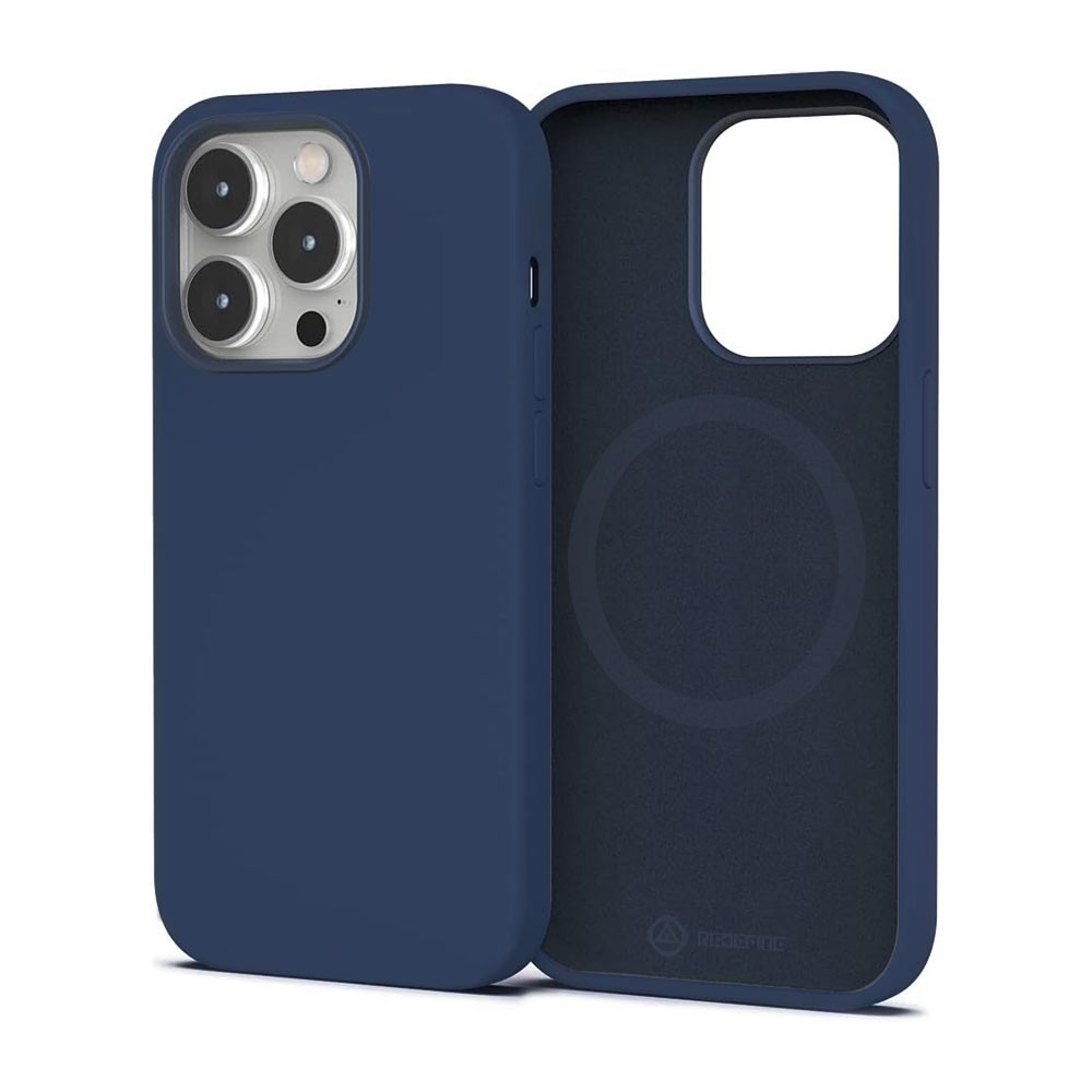 Liquid Silicone Case Cover with Magnetic Ring for iPhone 15 Pro Magsafe - Navy