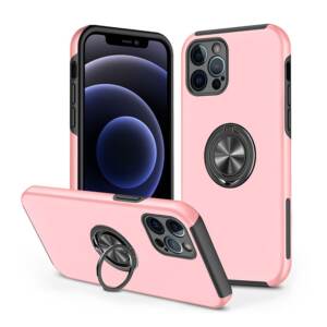 Magnetic Ring Holder Shockproof Cover Case for iPhone 13 Pro Max - Pink