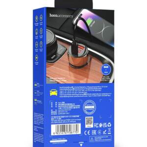 Hoco Z50 48W PD QC Car Charger With PD Lightning Cable - Gray - Image 3