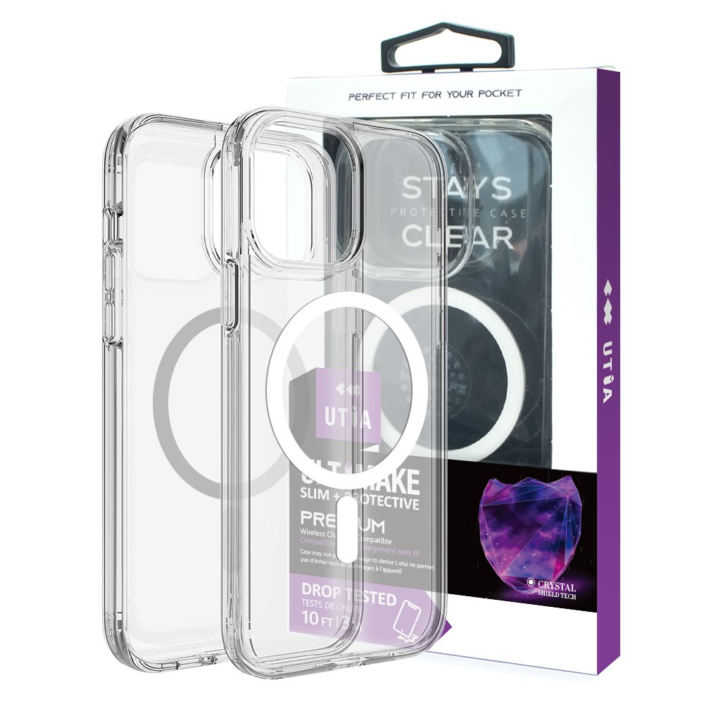 Ultimake Shockproof Transparent Magsafe Cover Case for iPhone 15 - Clear