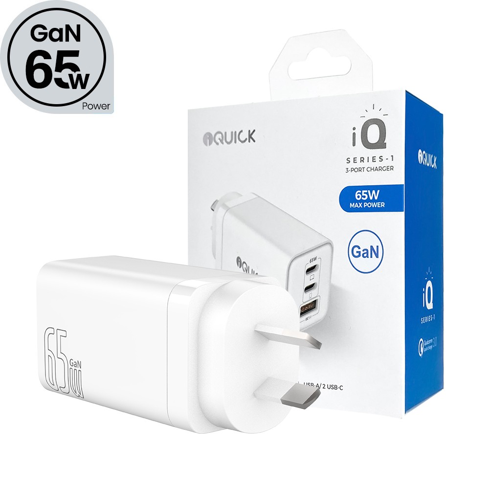 65W USB-C Dual Ports Charging Adapter iQuick