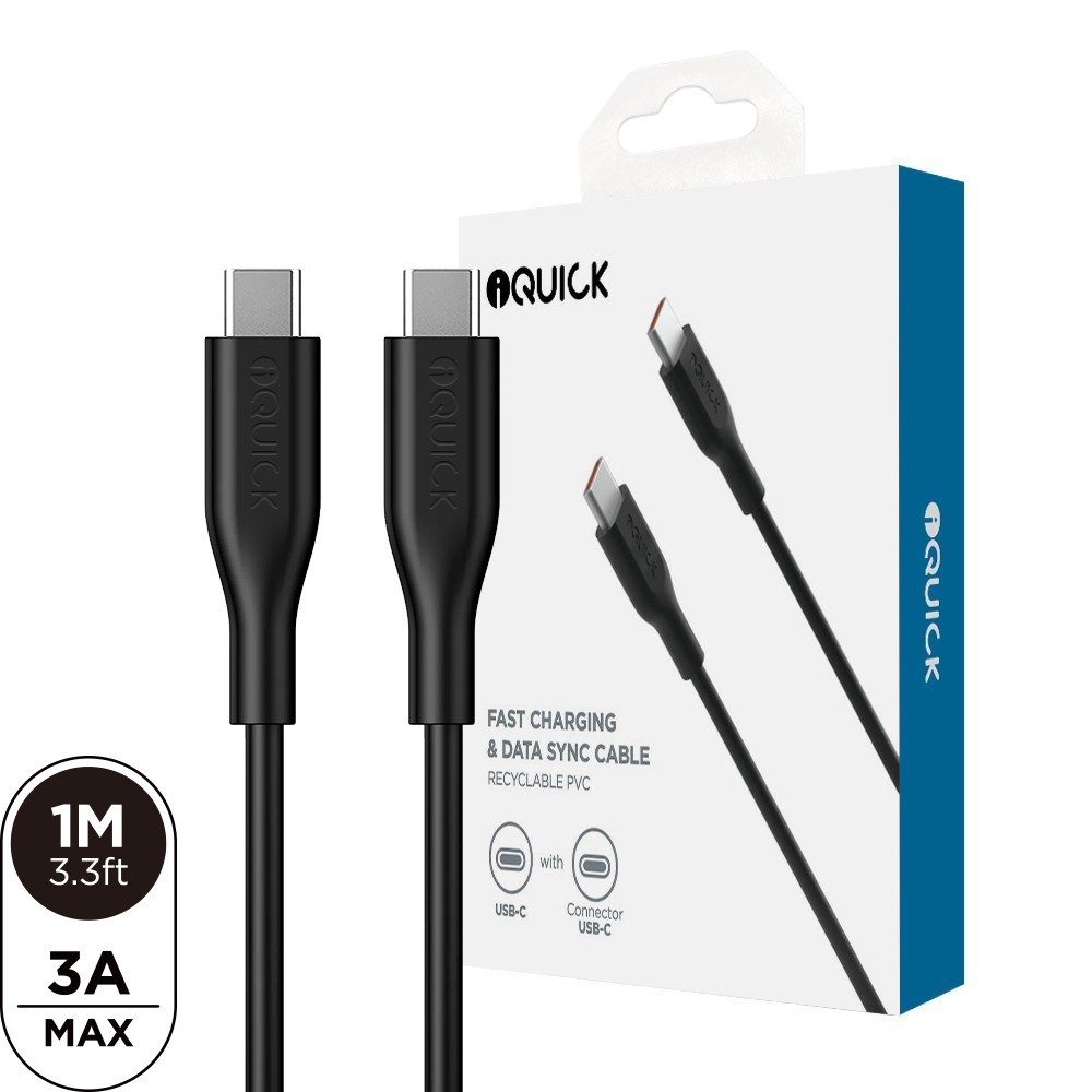iQuick Fast Charging C to C Cable 1m Compatible with iPhone 15