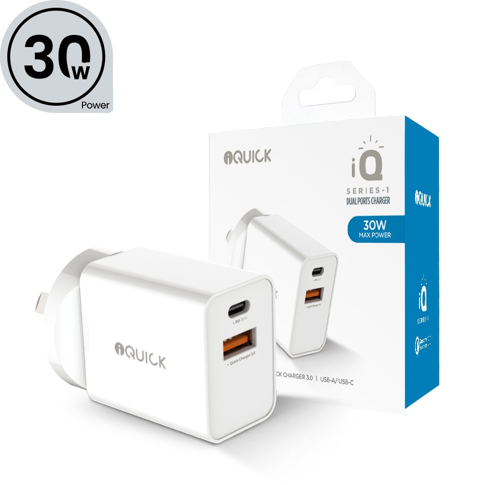 30W Fast Charging Adapter PD3.0+QC3.0 iQuick
