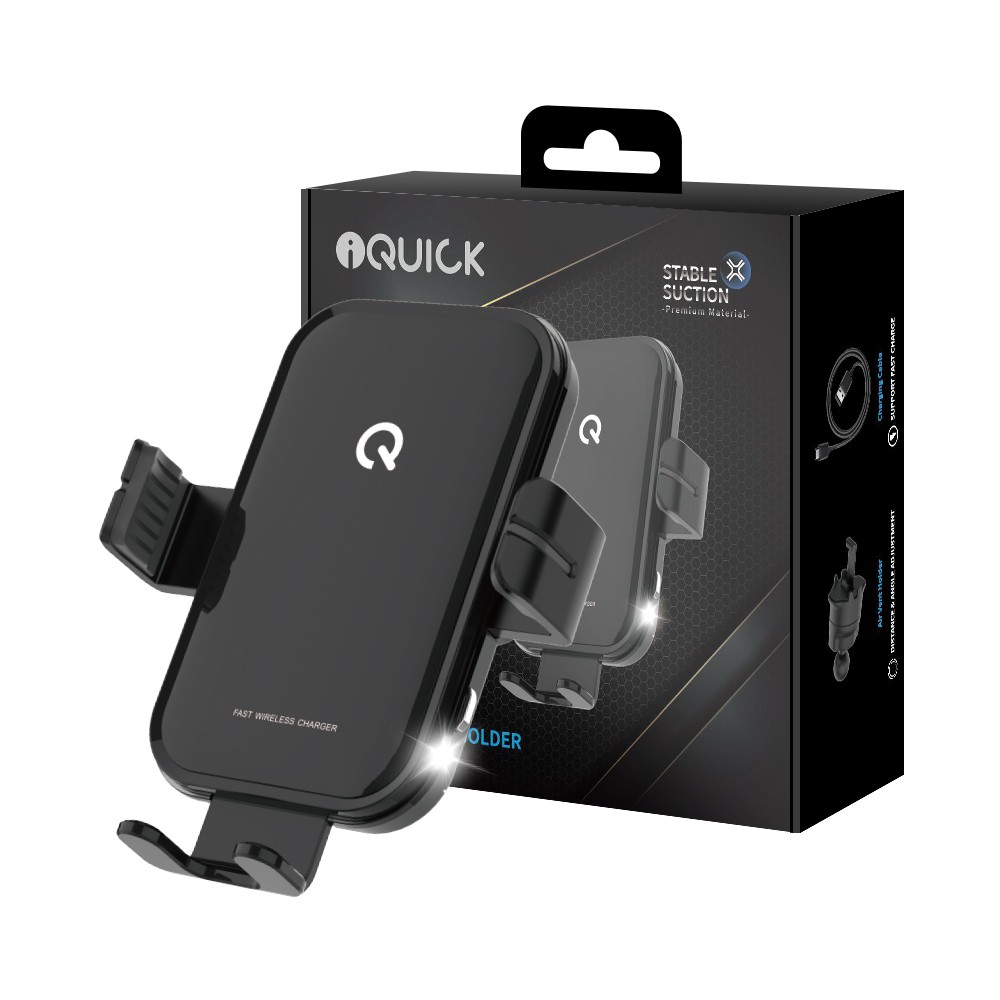 iQuick M5 15W Car Holder Wireless Charging Touch Switch Auto-scaling