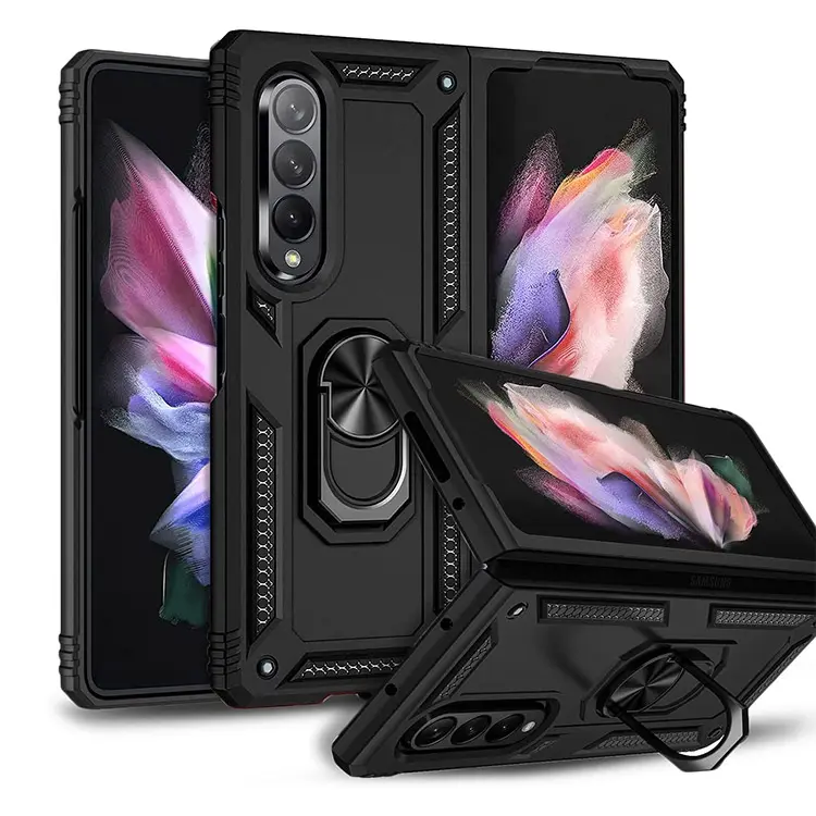 Samsung Galaxy Z Fold 6 Shockproof Ring Case - Black
