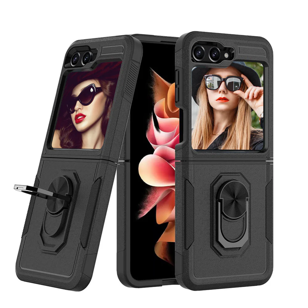 Samsung Z Flip 6 Shockproof Ring case - Black