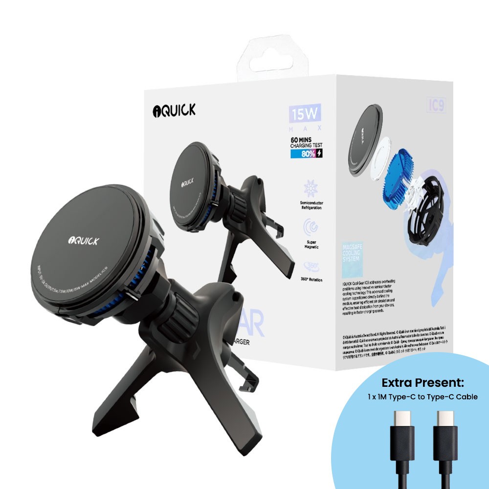 iQuick Magnetic Car Mount Charger with Cooling Semiconductor Radiator