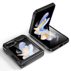 ring holder stand case for Z Flip7 in black color
