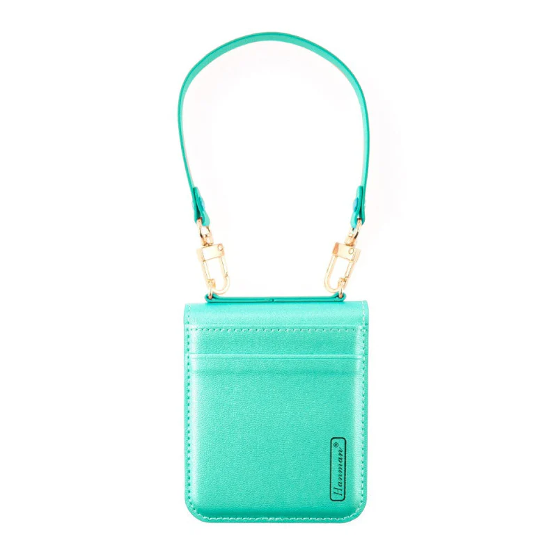 Minty green color wallet style case with strap for Samsung Z Flip7