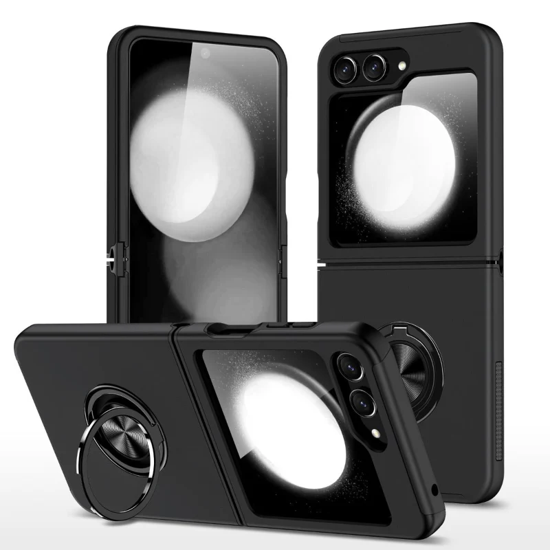 Ring stand case for Samsung Z flip7 in black color
