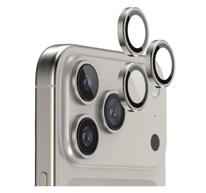 Iphone 17 camera lens protector in grey color