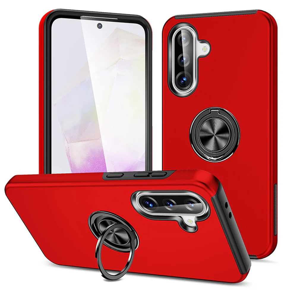 Samsung A36 magnetic ring case in red color