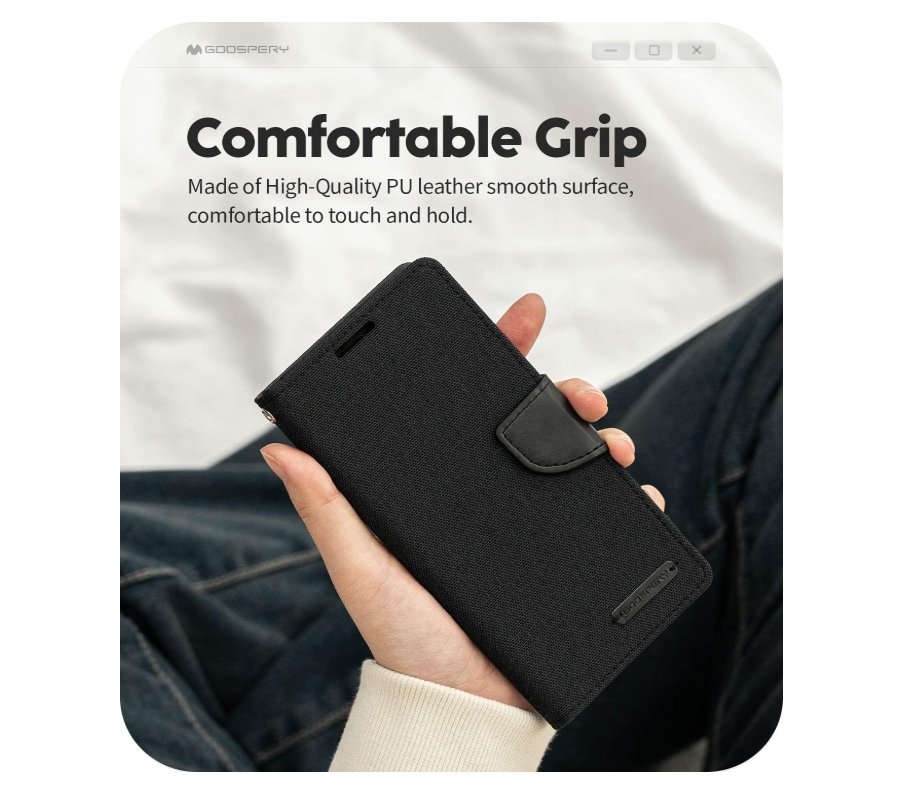 Samsung Galaxy S23 Plus diary style wallet case in black color