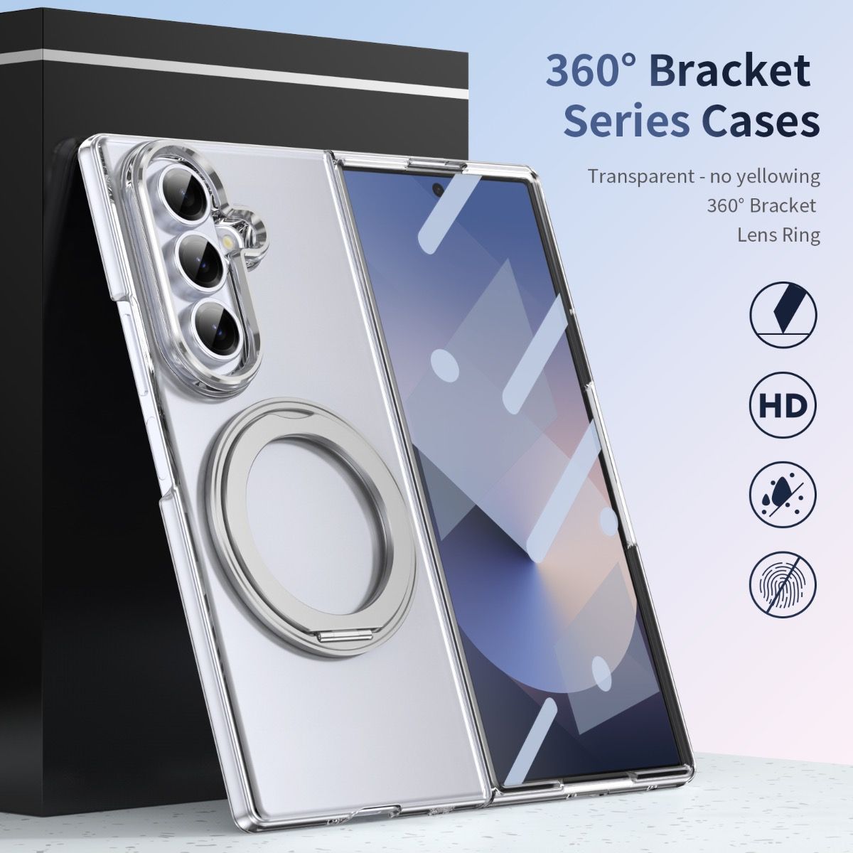 Clear case with magsafe ring stand for Samsung Z Fold 7