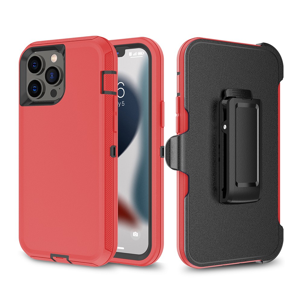 IPhone 14 Pro heavy duty case in red color