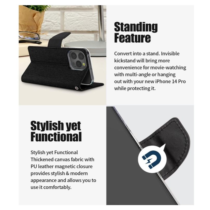 IPhone 14 pro flip case with stand